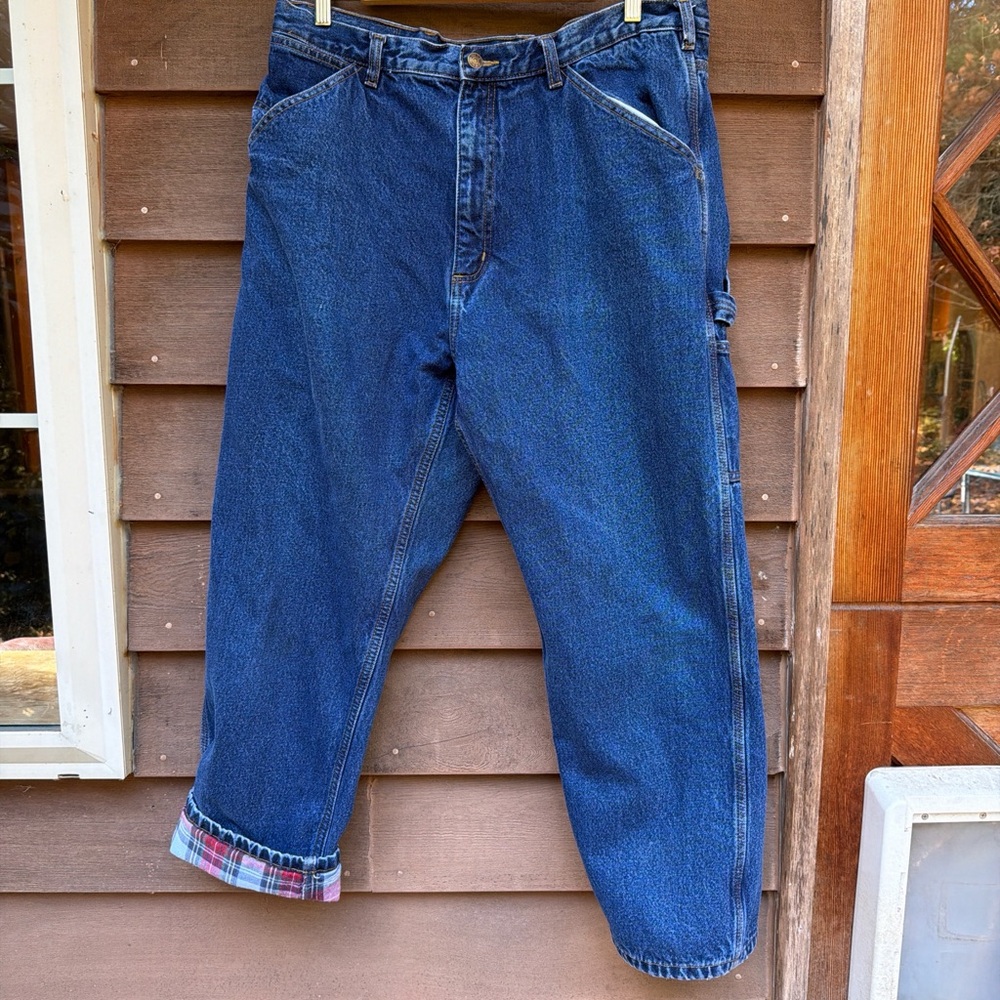 Vintage Guide Gear Flannel Lined Utility Jeans Size 36-7 x 27